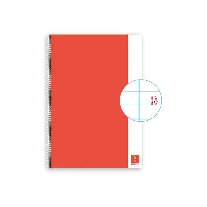 Bloc Escolofi Basic Tapa Dura A4 80H Horizontal 80G Con Margen Coral (Set de 5)
