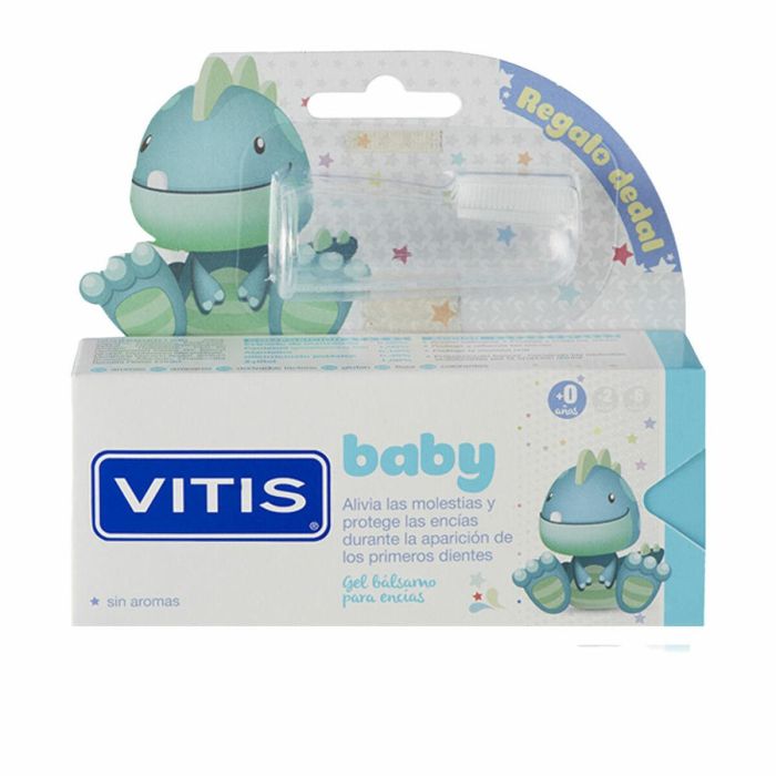 Vitis Baby Gel Bálsamo Alivia y Protege Encías para Dentición de Bebés con Bioadhesividad y Sabor Neutro - Duplo 30ml + Dedal