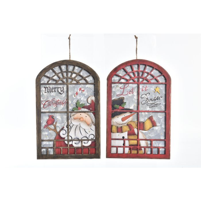 Decoracion Colgante Navidad Tradicional DKD Home Decor Verde Rojo 3 x 30 x 19.5 cm (6 Unidades)