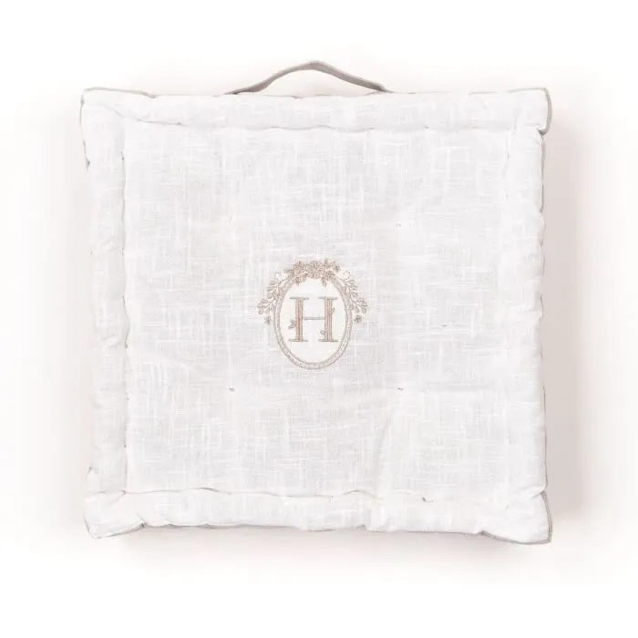 Today Cojín de suelo TOD1700239448367 Slub x Chambray x Bordado Berenice 40 x 40 x 10 cm