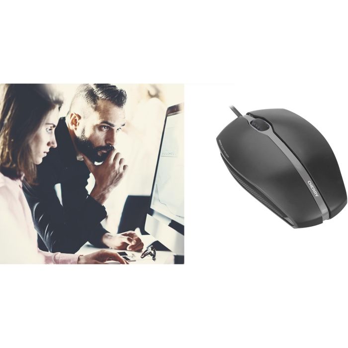 Cherry Gentix Silent Ratón USB Óptico Silencioso 1000 DPI Ambidextro Negro para Oficina 2