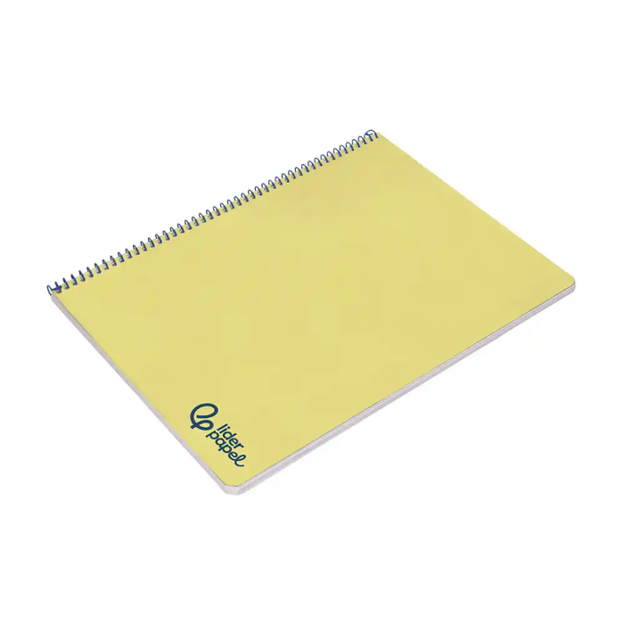 Liderpapel Wonder Cuaderno Espiral A4, Tapa Plástico, 80 Hojas, 90gr, Rayado Horizontal con Margen, Color Amarillo 4