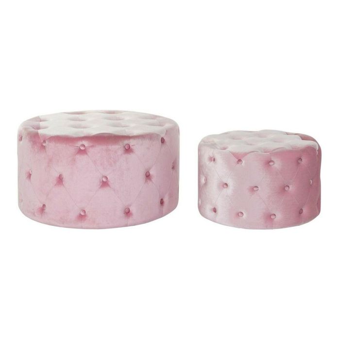 Reposapiés DKD Home Decor Rosa Velvet Madera MDF Glam (2 pcs) Reposapiés DKD Home Decor Rosa Velvet Madera MDF Glam (2 pcs)