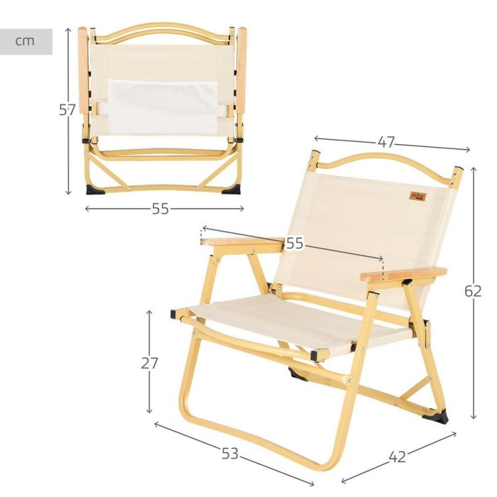 Silla de Camping Plegable Aktive Sabana 47 x 62 x 42 cm (2 Unidades) 3 Silla de Camping Plegable Aktive Sabana 47 x 62 x 42 cm (2 Unidades) 3