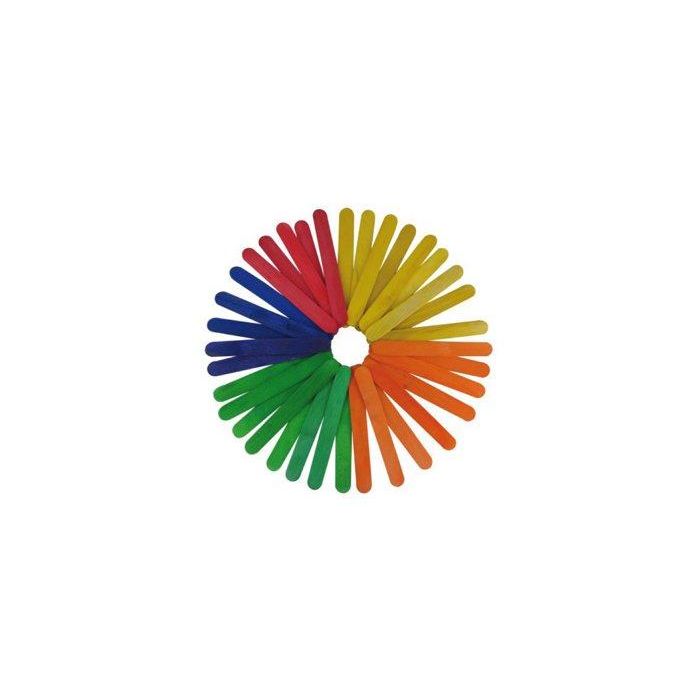 Palillos Planos Fixo Kids Madera Colores 15 Cm. Pack De 50