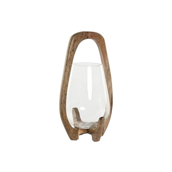 DKD Home Decor Portavela Tropical de Mango y Cristal Natural 18 x 33 x 18 cm 0 DKD Home Decor Portavela Tropical de Mango y Cristal Natural 18 x 33 x 18 cm 0