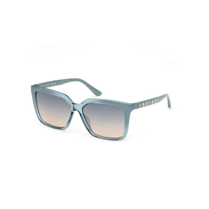 Guess Gafas GU00099 89W Gafas de Sol para Mujer Cuadradas Montura Turquesa Lente Azul Degradado 55mm 3