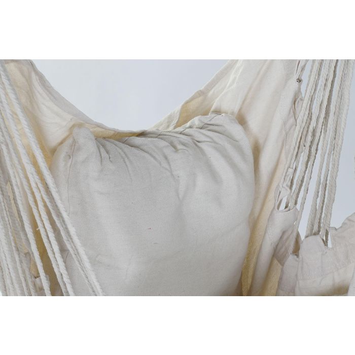 DKD Home Decor Silla Colgante Crudo para Terraza y Jardín, Algodón y Pino, 90x90x135 cm, con Cojín, soporta 100 kg 5 DKD Home Decor Silla Colgante Crudo para Terraza y Jardín, Algodón y Pino, 90x90x135 cm, con Cojín, soporta 100 kg 5