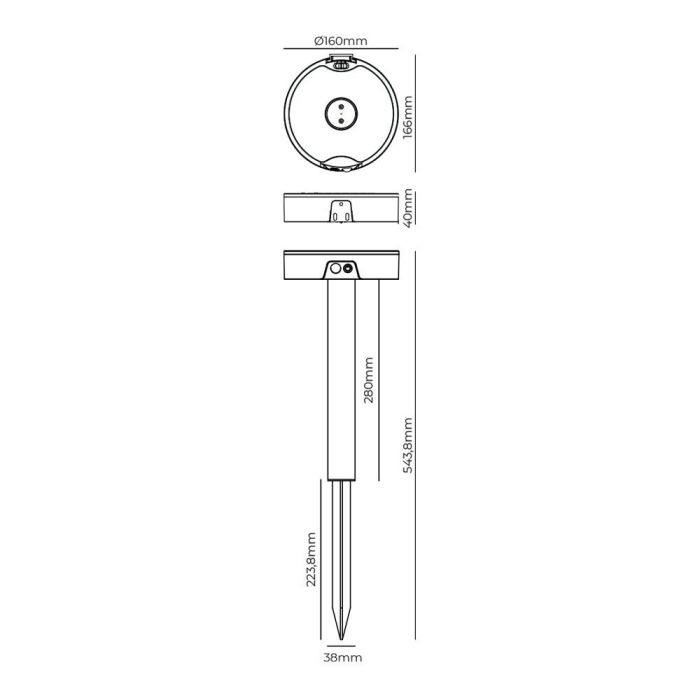 Aplique - estaca solar 4w 500 lm edm 6