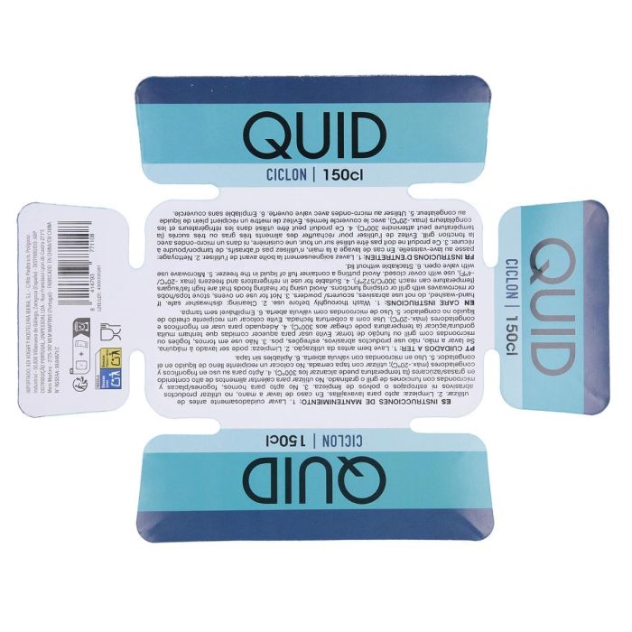 Recipiente Rectangular Hermético Vidrio Ciclon Quid 23x17,5x8,4 cm - 150 cL (6 Unidades) 1 Recipiente Rectangular Hermético Vidrio Ciclon Quid 23x17,5x8,4 cm - 150 cL (6 Unidades) 1