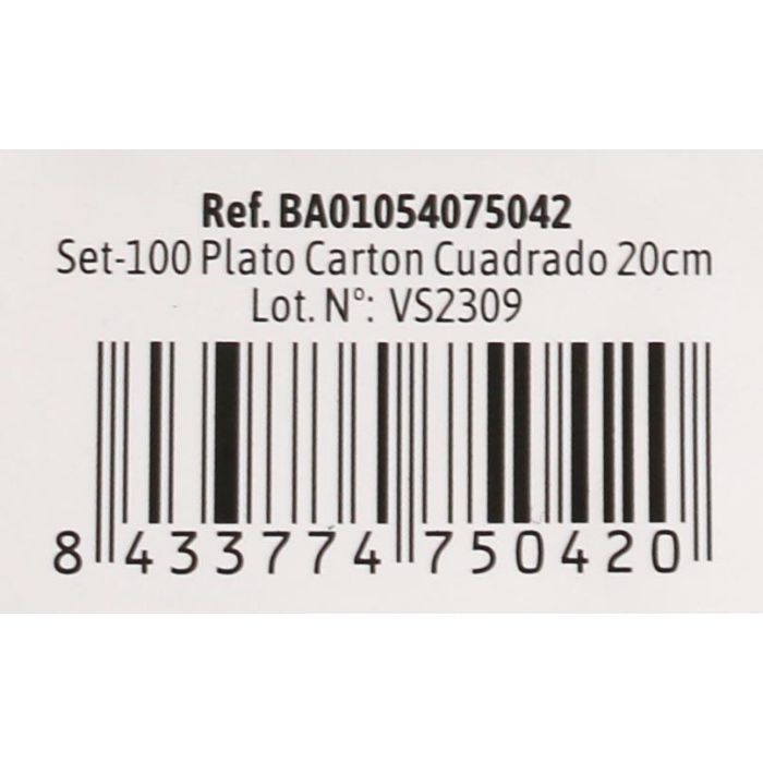 Algon Set de 100 Platos de Cartón Cuadrados con Laca de Soja 20 cm (10 Unidades) 5