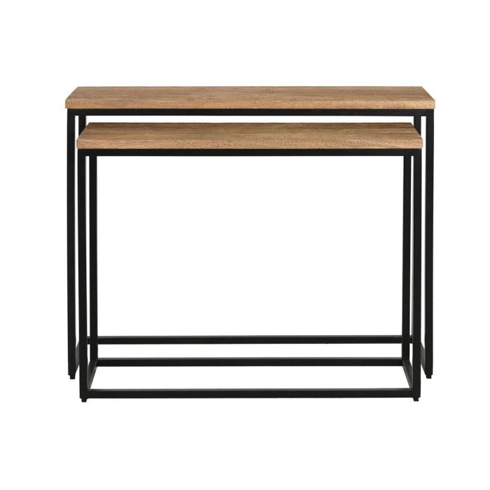 Consola Home ESPRIT Marrón Negro 96 x 30 x 77 cm (2 Piezas) 1