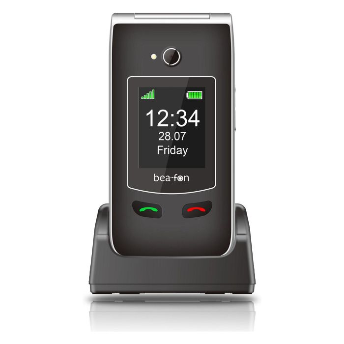 Beafon SL645plus Negro y Plata - Telefono Movil con Tapa, IP54 Resistente, Bateria 1550 mAh, Radio FM, Pantalla 2.8", Camara 3 MP, 2G, Dual SIM 2