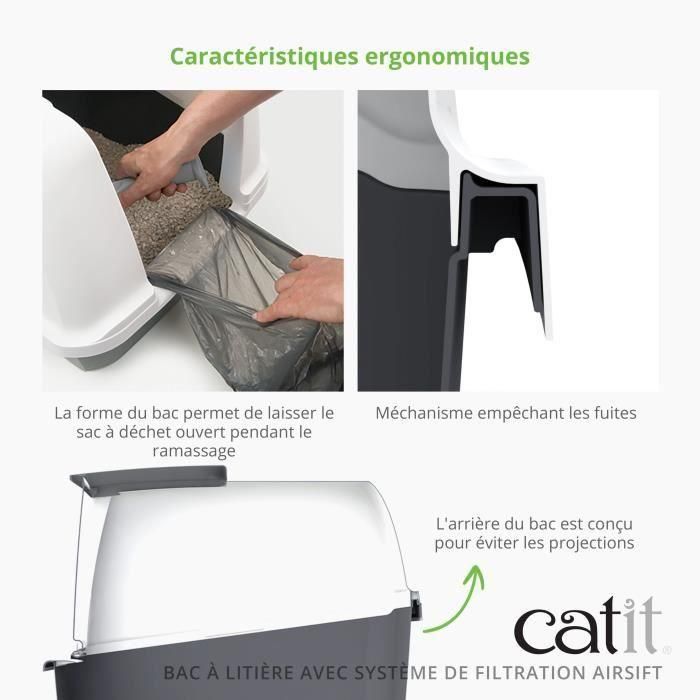 Catit Caja de Arena Cubierta para Gato, Tapa Grande Elevable, Color Gris, con Privacidad y Retención de Arena, Fácil Limpieza, 40x55x45 cm 3 Catit Caja de Arena Cubierta para Gato, Tapa Grande Elevable, Color Gris, con Privacidad y Retención de Arena, Fácil Limpieza, 40x55x45 cm 3