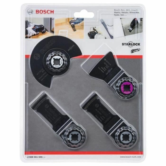 Bosch Juego de Accesorios PMF 'The Carpenter' Starlock OMT 4 Piezas para Montaje, Cortes en Madera, Parquet y Laminado 1 Bosch Juego de Accesorios PMF 'The Carpenter' Starlock OMT 4 Piezas para Montaje, Cortes en Madera, Parquet y Laminado 1