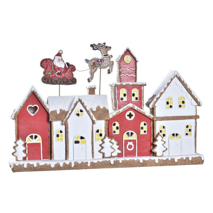 Casa Navidad Fantasia DKD Home Decor Rojo Blanco 7.5 x 27 x 41 cm