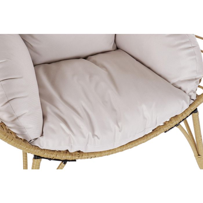 DKD Home Decor Sillón Terraza Jardín Ratán Sintético Acero, Cojines, Desmontable, Terracota Blanco, 151 Alto x 90 Ancho x 65 Fondo cm 1