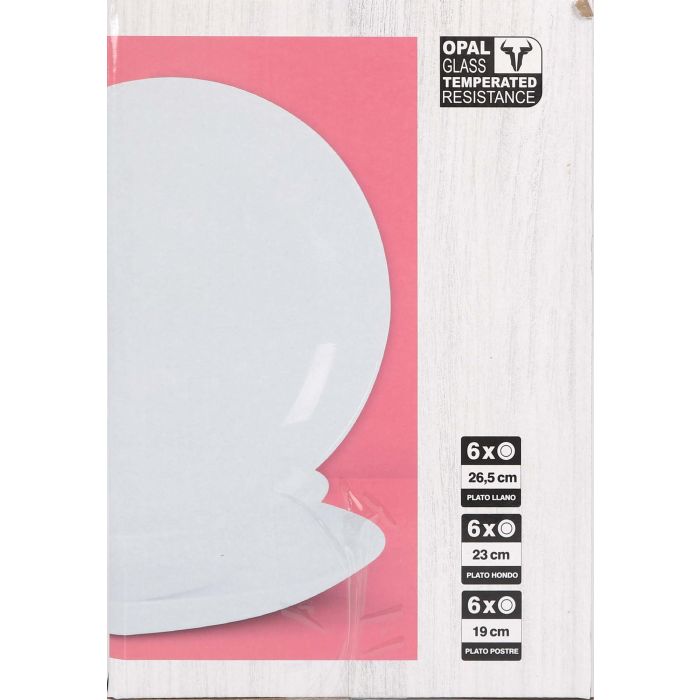 La Mediterranea - Vajilla 18 Piezas Red Opal de la Colección Whom con Platos de 26.5 cm, 23 cm y 19 cm (2 Unidades)