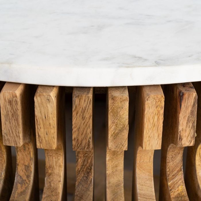 Mesa Centro Madera-Mármol Salón 80 X 80 X 42 cm