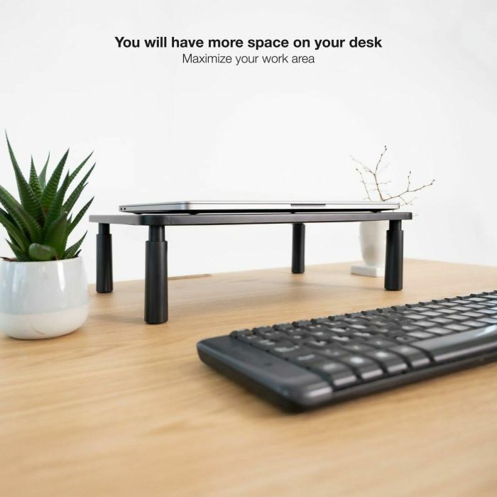 TooQ TQMR086 Soporte Elevador Multiusos para Monitor, Portátil, Impresora - Negro, Ergonómico, 20kg, Altura Ajustable 11
