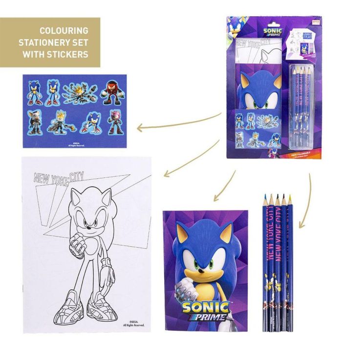 Cerdá Set de Papelería Coloreable Sonic Prime Púrpura para Niños 3+ Años Cerdá Set de Papelería Coloreable Sonic Prime Púrpura para Niños 3+ Años