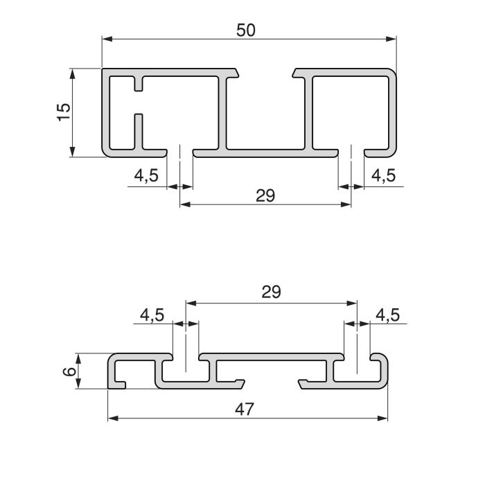 Emuca Sistema Flow 2 de superficie en formato kit para un armario de 2 puertas correderas de madera apoyadas con cierre suave 2