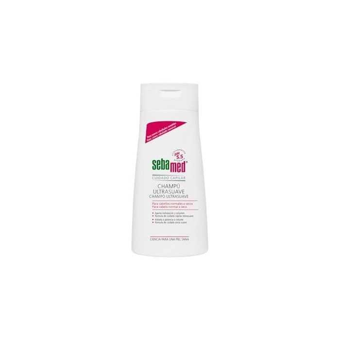 Sebamed Champú Ultrasuave Hidratante y Voluminizador sin Jabón, pH 5.5, para Cabello Normal a Seco, Uso Diario, 400 ml