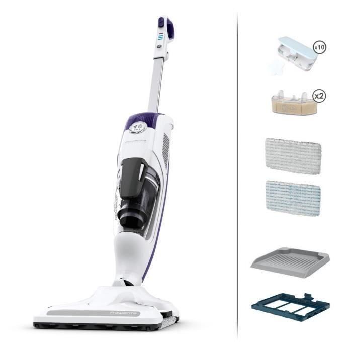 Limpiador a vapor ROWENTA RY7731WH Clean & Steam Revolution - Succiona y limpia con vapor - Mata el 99,9% de las bacterias Limpiador a vapor ROWENTA RY7731WH Clean & Steam Revolution - Succiona y limpia con vapor - Mata el 99,9% de las bacterias