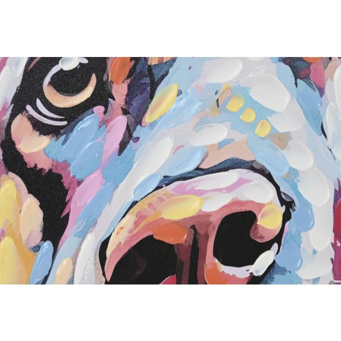 DKD Home Decor Cuadro Moderno Multicolor 80 x 80 cm Lienzo MDF Perro (2 Unidades) 2