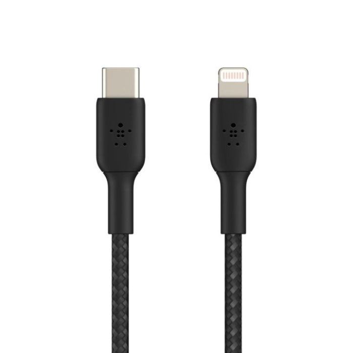 Belkin CAA004BT1MBK Cable USB-C a Lightning, 1m Trenzado Negro, Certificado MFi para iPhone y iPad 2