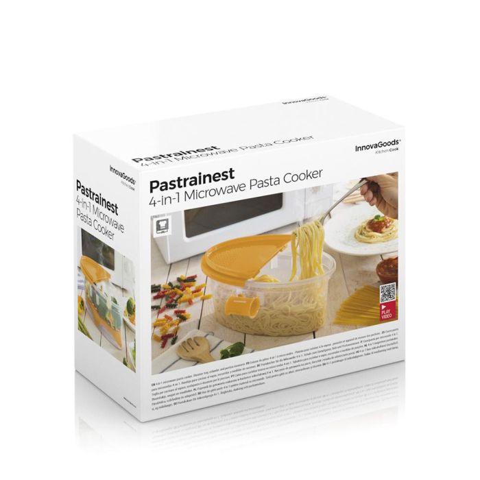 Cuecepasta para Microondas 4 en 1 con Accesorios y Recetas Pastrainest InnovaGoods 2 Cuecepasta para Microondas 4 en 1 con Accesorios y Recetas Pastrainest InnovaGoods 2