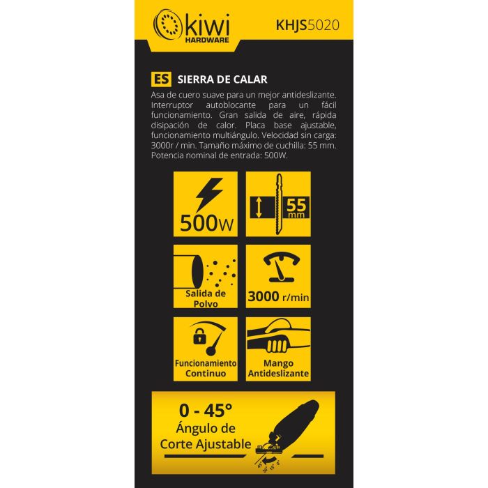 Kiwi Sierra de Calar 500W 3000Rpm - 21.5 x 22.5 x 7.5 cm, 15.5 kg 8 Kiwi Sierra de Calar 500W 3000Rpm - 21.5 x 22.5 x 7.5 cm, 15.5 kg 8