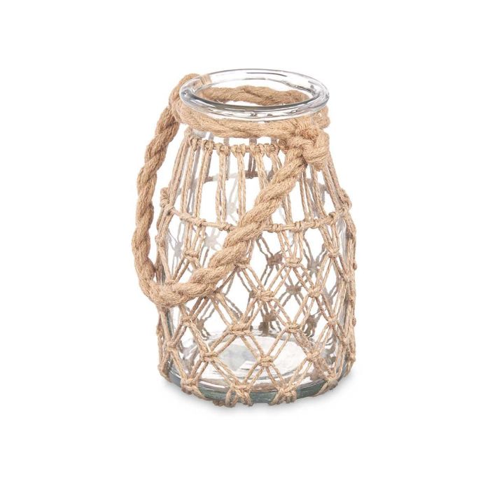 Portavela Vidrio Cuerda Natural Peq Giftdecor 16X21CM (6 Unidades) 1 Portavela Vidrio Cuerda Natural Peq Giftdecor 16X21CM (6 Unidades) 1
