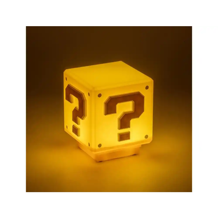 Wondee Lámpara Super Mario Bloque de Interrogación, Luz de Noche Gamer con Sonido Oficial, Decoración Nintendo 4