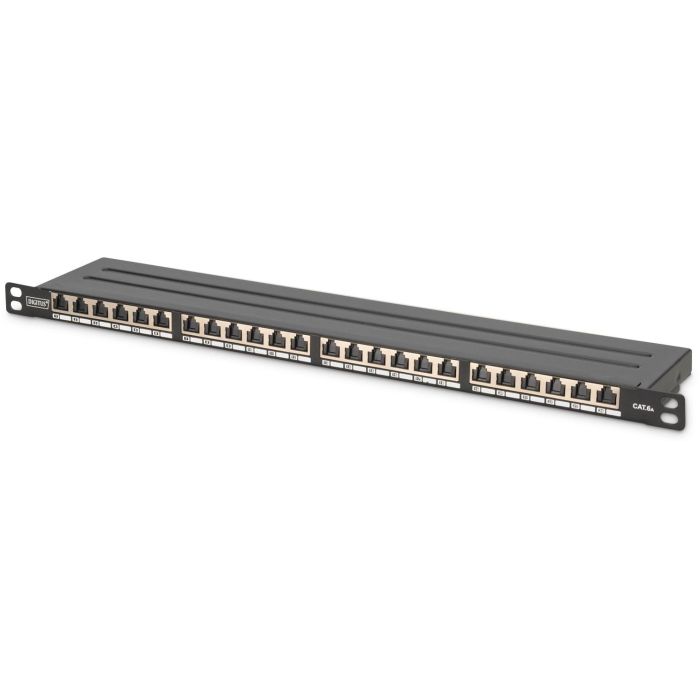 DIGITUS Patchpanel 0.5HE 24-Port Cat6a geschirmt schwarz 0 DIGITUS Patchpanel 0.5HE 24-Port Cat6a geschirmt schwarz 0