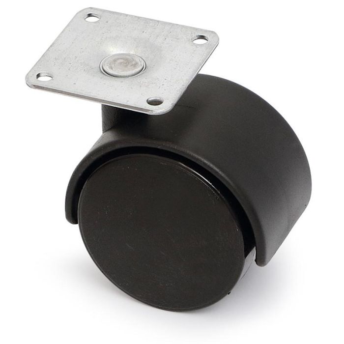 Q&Q Rueda Giratoria Telly Aro Doble Ø50 Plástico Negro