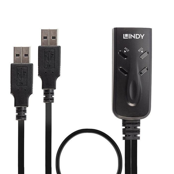 Lindy 2 Port USB Keyboard and Mouse Switch - Controla 2 Ordenadores con un Solo Teclado y Ratón - Emulación True Transparent USB 1