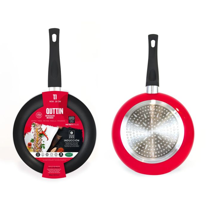 Quttin Sarten Wok 28 cm Roja Soft Touch Infinity Plus (6 Unidades) 8 Quttin Sarten Wok 28 cm Roja Soft Touch Infinity Plus (6 Unidades) 8