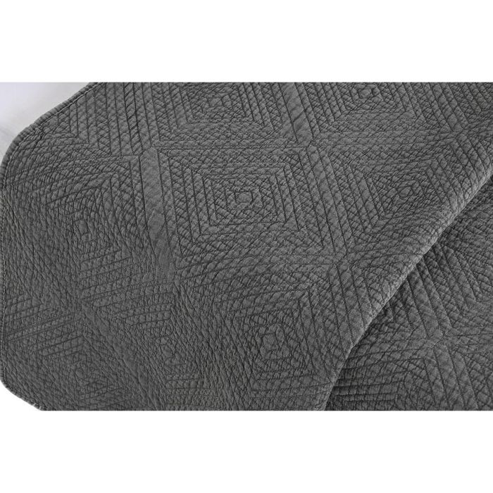 Colcha Cottage DKD Home Decor Gris Claro 260 x 240 cm 4