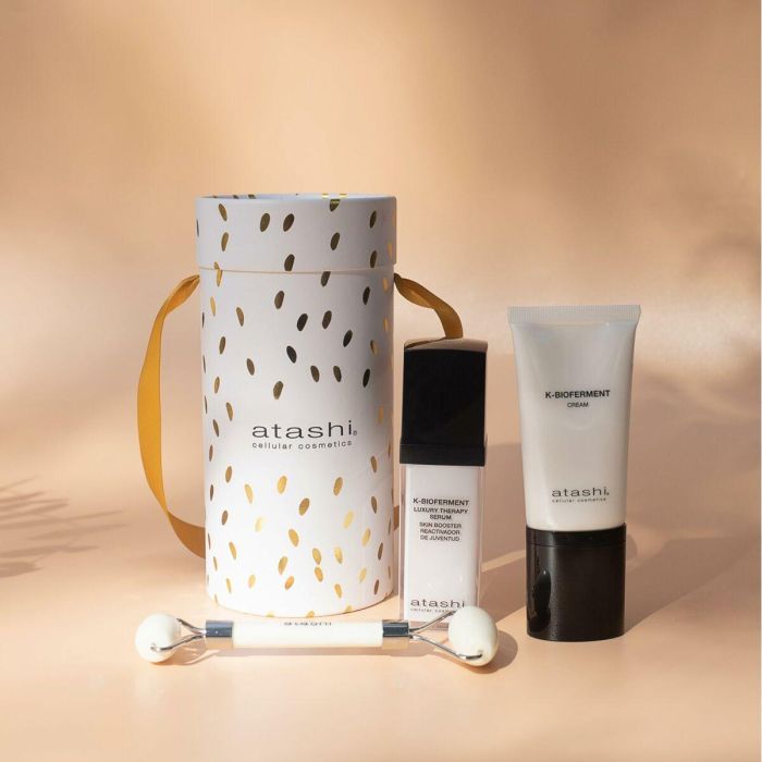 Atashi K-BIOFERMENT Estuche Tratamiento Antiedad con Probióticos para Piel Sensible. Set Crema 50ml + Sérum 30ml + Roller Jade 1 Atashi K-BIOFERMENT Estuche Tratamiento Antiedad con Probióticos para Piel Sensible. Set Crema 50ml + Sérum 30ml + Roller Jade 1