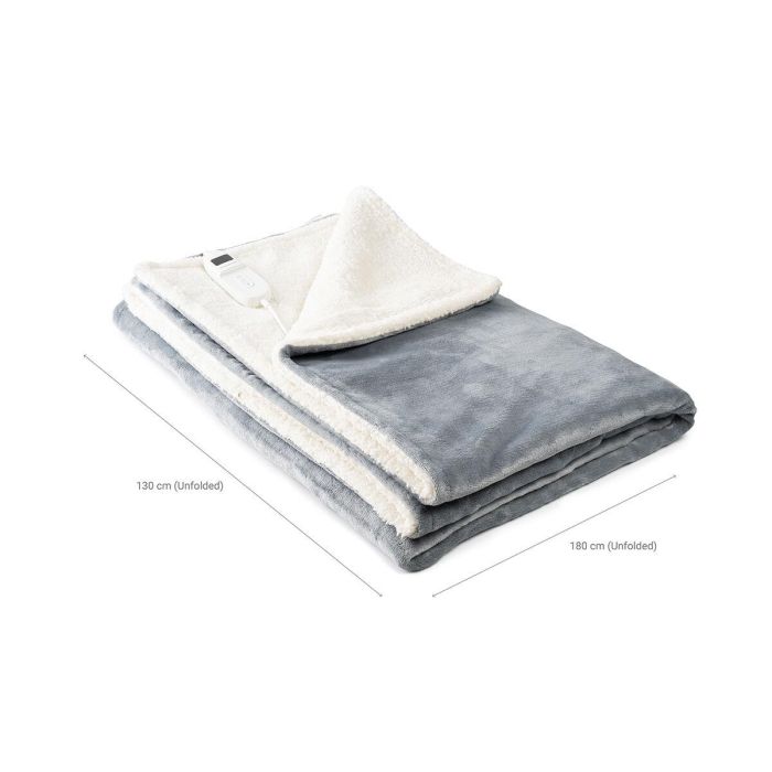 Manta Eléctrica Heklet InnovaGoods Blanco Gris 130 x 180 cm 160 W 2 Manta Eléctrica Heklet InnovaGoods Blanco Gris 130 x 180 cm 160 W 2