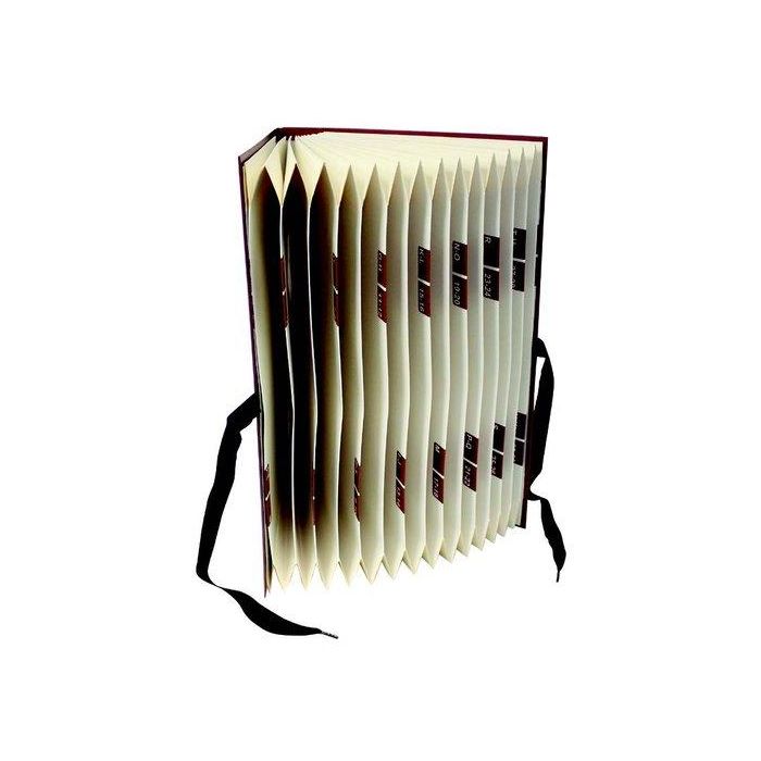 Mariola Carpeta Fuelle Acordeón Folio A-Z Cartón Forrado Geltex Cierre Cinta Negro