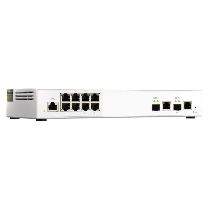 Qnap QSW-M2108R-2C Conmutador Gestionado, 8 Puertos 2.5GbE RJ-45, 2 Puertos Combo 10GbE SFP+/RJ-45, Desktop/Rack 1U, 80 Gbps, IEEE 802.3bz/bn