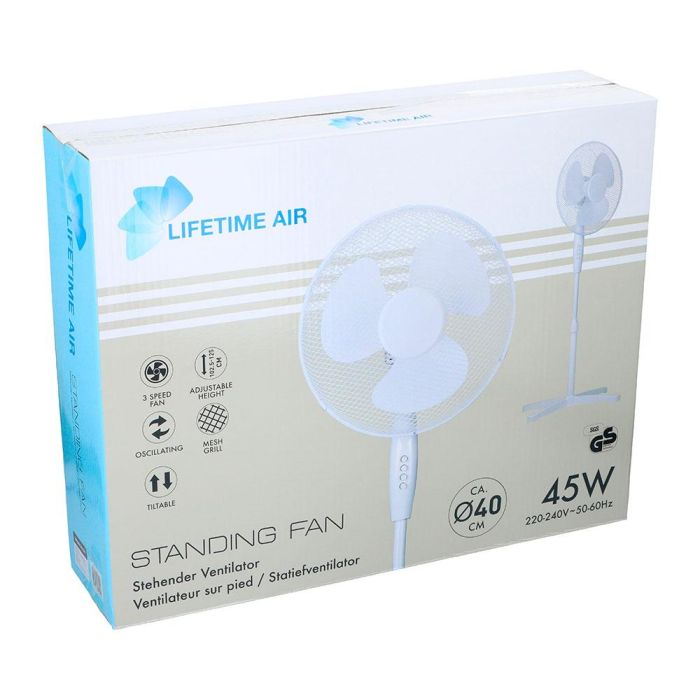 Ventilador de pie 45 W, ø40 cm, 3 velocidades, blanco 1 Ventilador de pie 45 W, ø40 cm, 3 velocidades, blanco 1