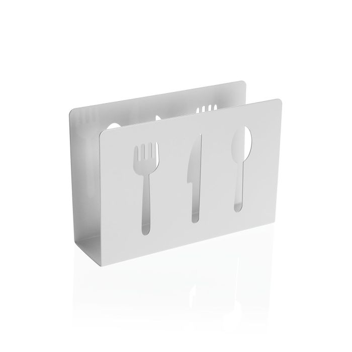 Servilletero Cubiertos Metalico Blanco Versa 4X10CM (2 Unidades) Servilletero Cubiertos Metalico Blanco Versa 4X10CM (2 Unidades)