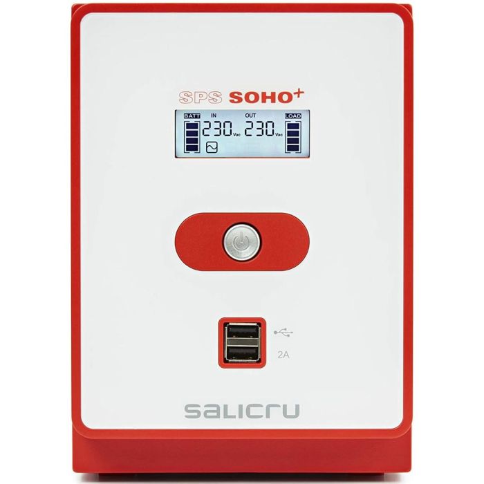 Salicru 647CA000004 SAI UPS Serie SPS SOHO+ Línea Interactiva 1.2 kVA 720 W con 4 Salidas AC Tipo F (Schuko), Display LCD y Doble USB 0 Salicru 647CA000004 SAI UPS Serie SPS SOHO+ Línea Interactiva 1.2 kVA 720 W con 4 Salidas AC Tipo F (Schuko), Display LCD y Doble USB 0