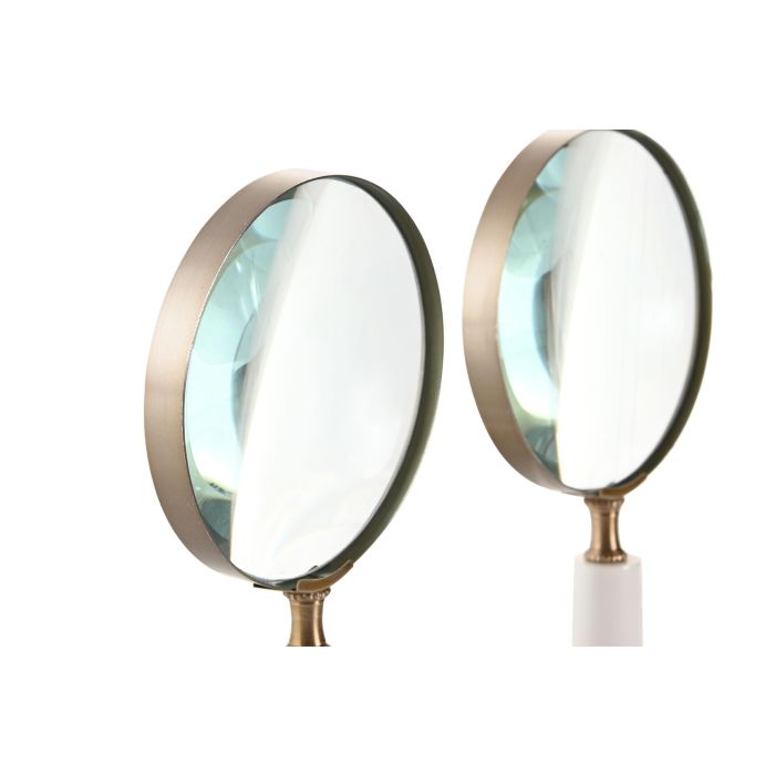 Lupa De Mano Colonial DKD Home Decor Blanco Dorado 14 x 4 x 29.5 cm (6 Unidades) 2 Lupa De Mano Colonial DKD Home Decor Blanco Dorado 14 x 4 x 29.5 cm (6 Unidades) 2