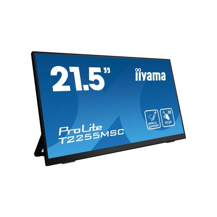 Iiyama T2255MSC-B1 Monitor Táctil Capacitivo 21.5" Full HD IPS, 10 Puntos, HDMI, DisplayPort, USB, 60Hz, 5ms 1