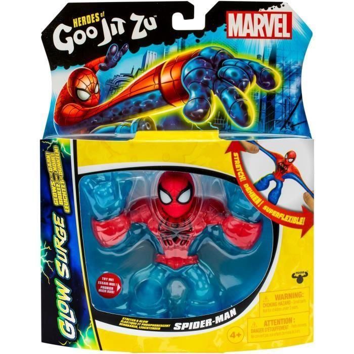 Spiderman Glow Surge 11cm - HERoeS OF GOO JIT ZU - MARVEL - Figura luminosa y extensible Spiderman Glow Surge 11cm - HERoeS OF GOO JIT ZU - MARVEL - Figura luminosa y extensible
