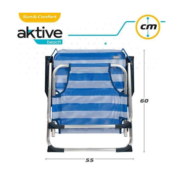 Silla playa aluminio plegalbe fija rayas mar 44x35x72 cm 6 Silla playa aluminio plegalbe fija rayas mar 44x35x72 cm 6